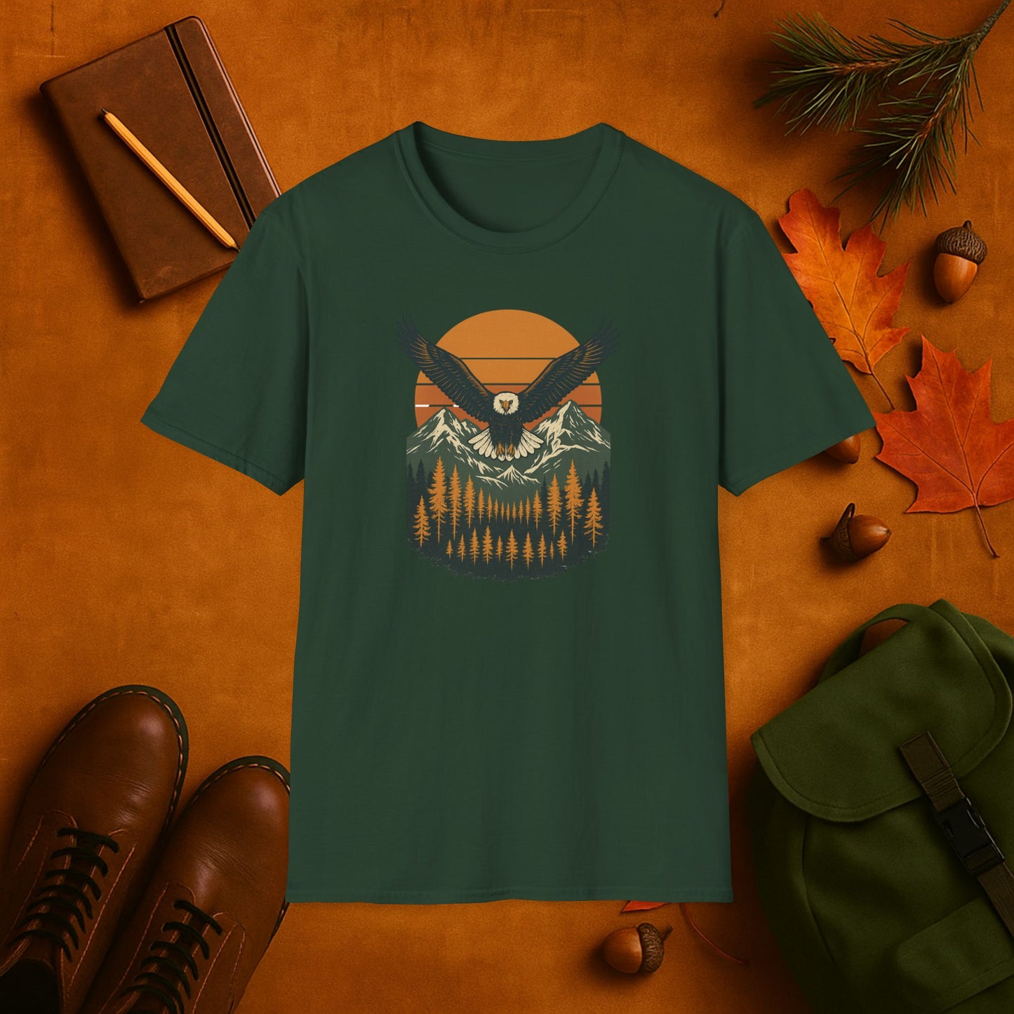 Bald Eagle Harvest Moon T-Shirt