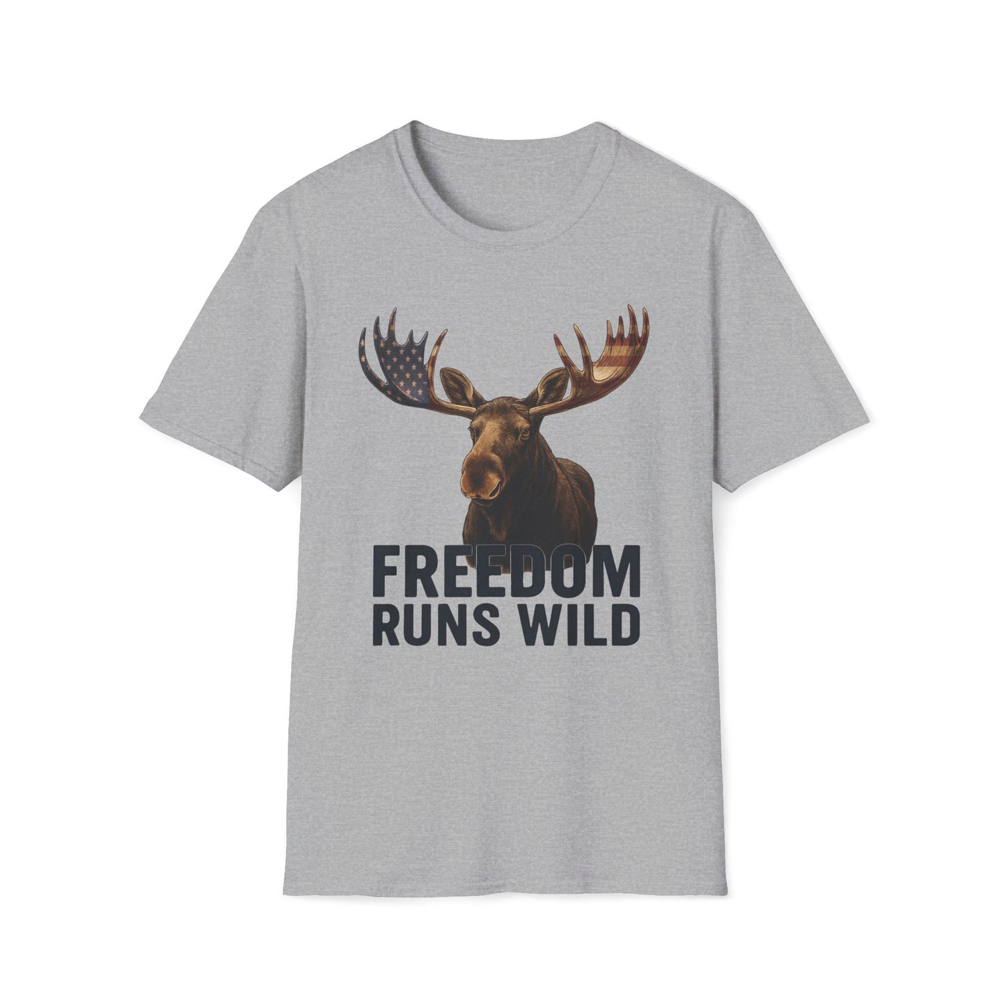 Patriotic Moose Freedom Runs Wild T-Shirt