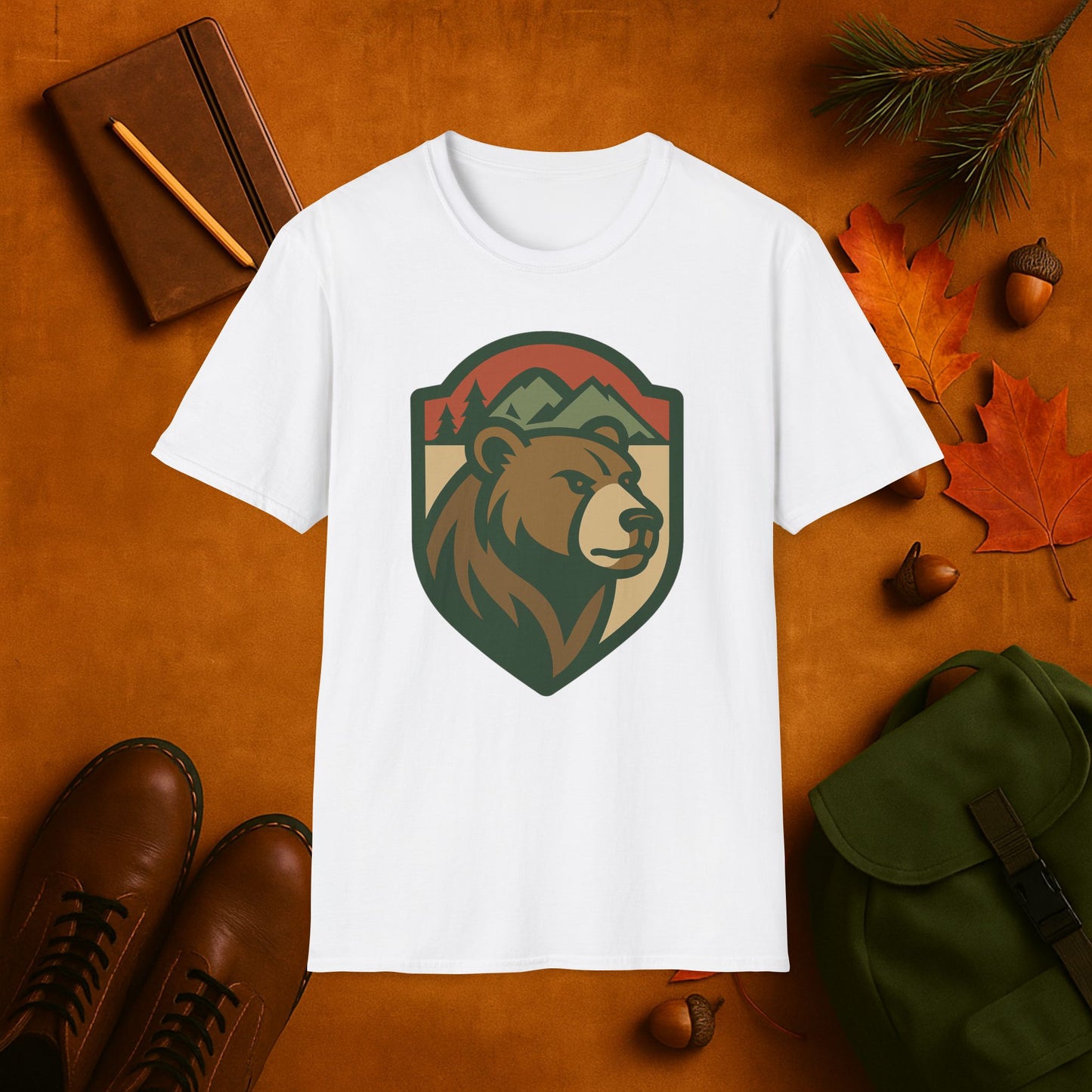 Grizzly Bear Fall Badge T-Shirt