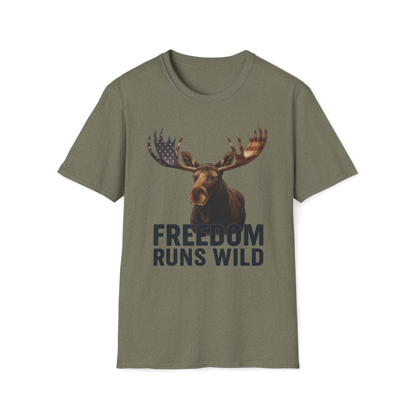 Patriotic Moose Freedom Runs Wild T-Shirt