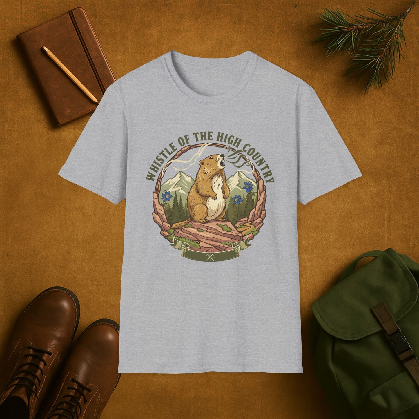Whistle of the High Country- Yellow Bellied Marmot T-Shirt