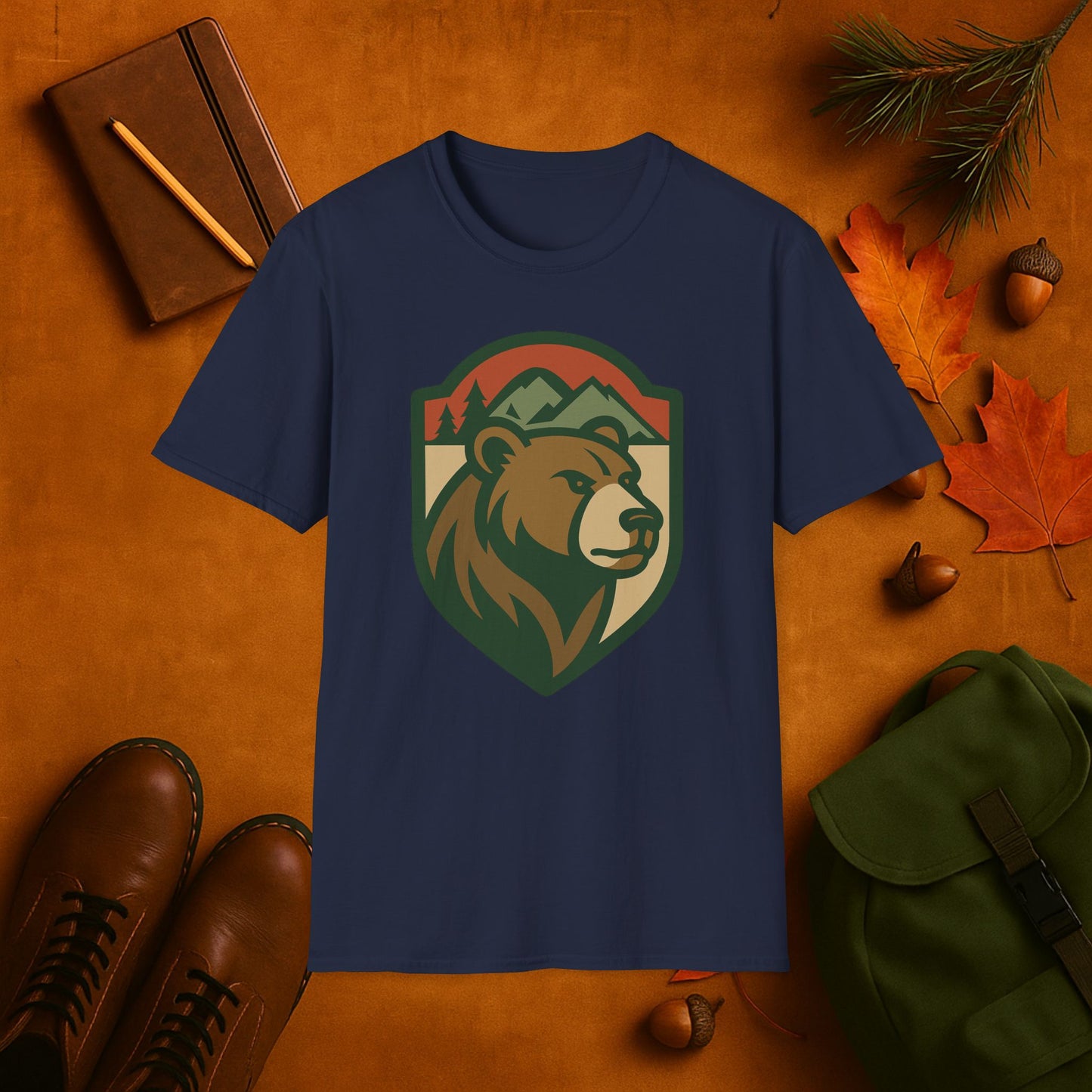 Grizzly Bear Fall Badge T-Shirt