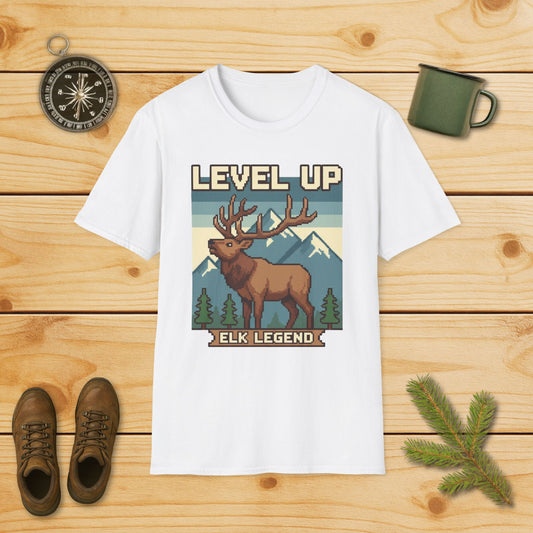 8-Bit Level Up Elk Legend T-Shirt