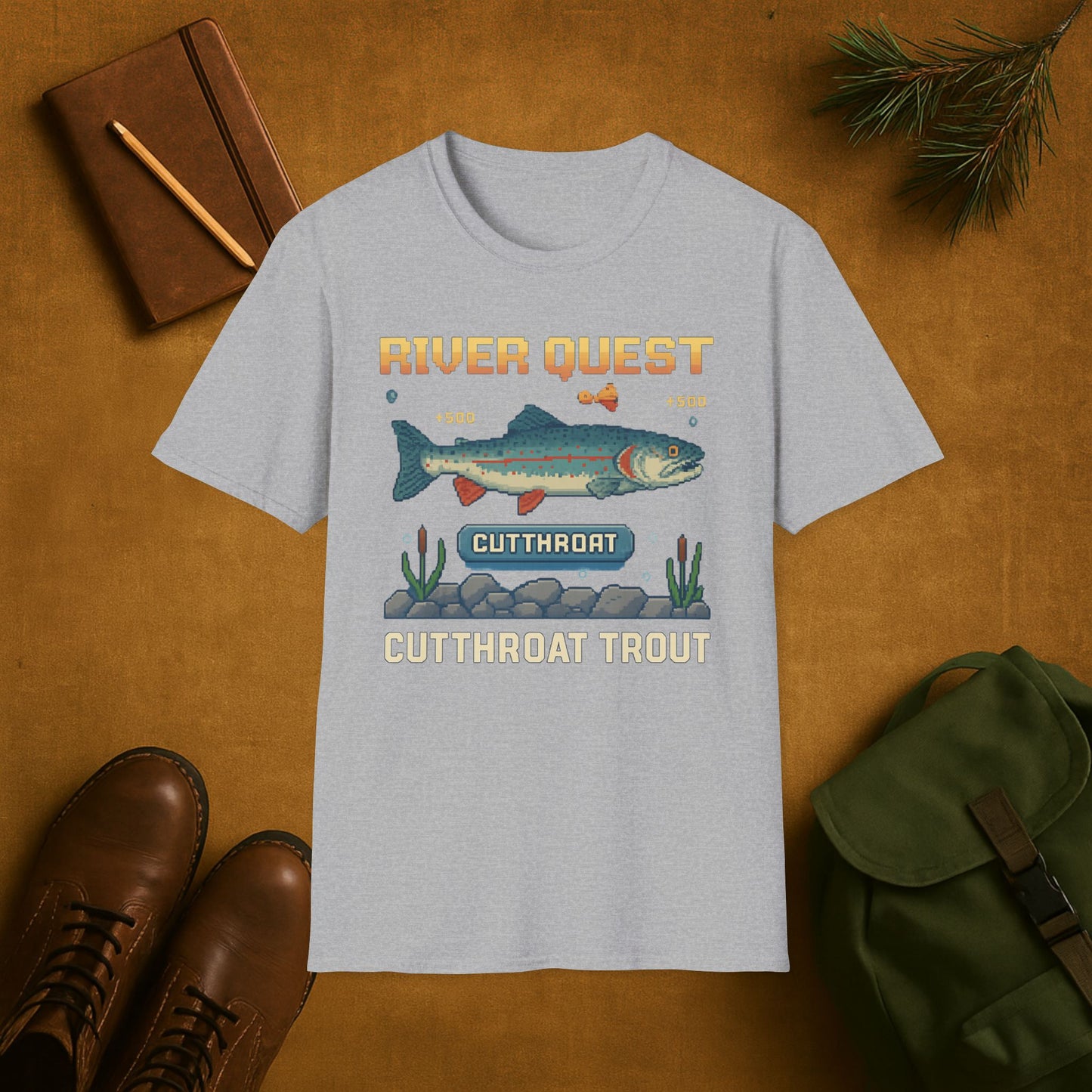 8-Bit Cutthroat Trout River Quest T-Shirt