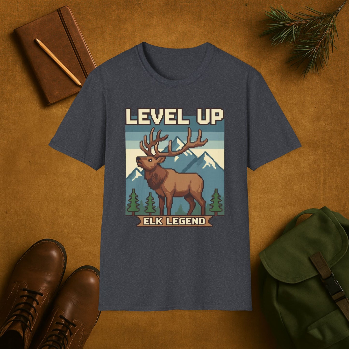 8-Bit Level Up Elk Legend T-Shirt
