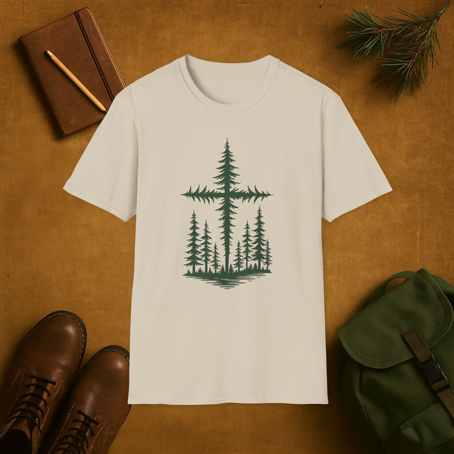 Forest Cross T-Shirt | Christian Outdoors Nature Faith Tee