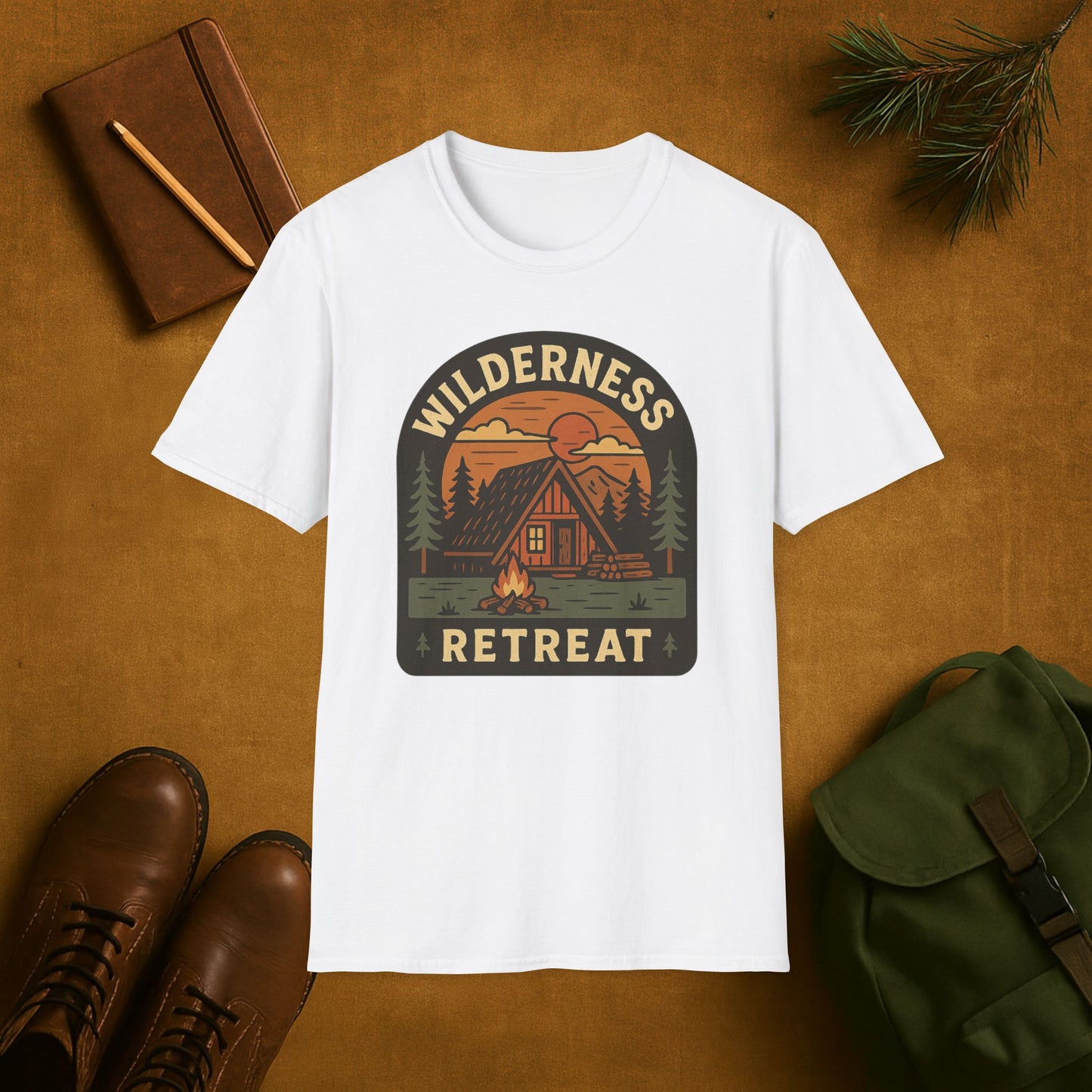 Wilderness Retreat Cabin Camping T-Shirt