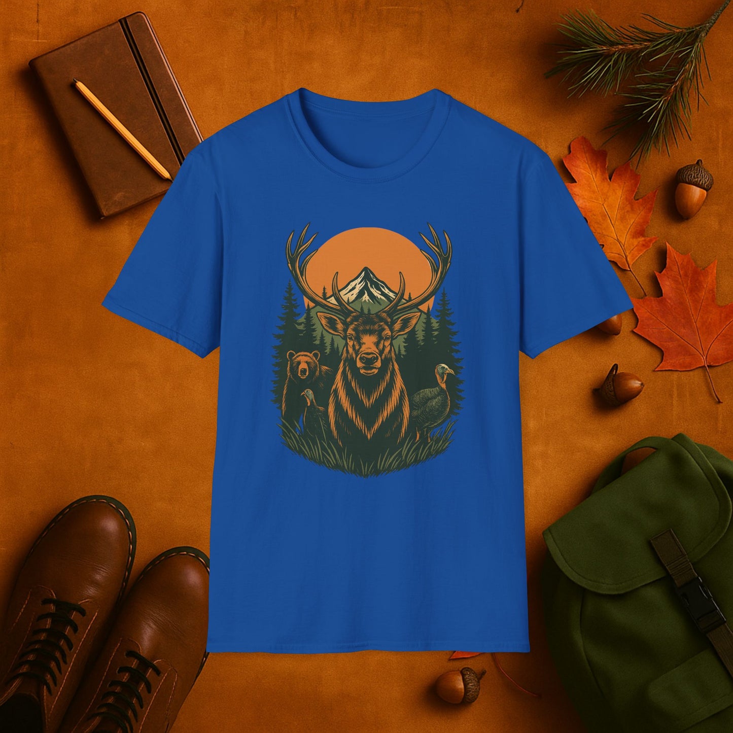 Harvest Moon Crew- Elk Bear Turkeys T-Shirt