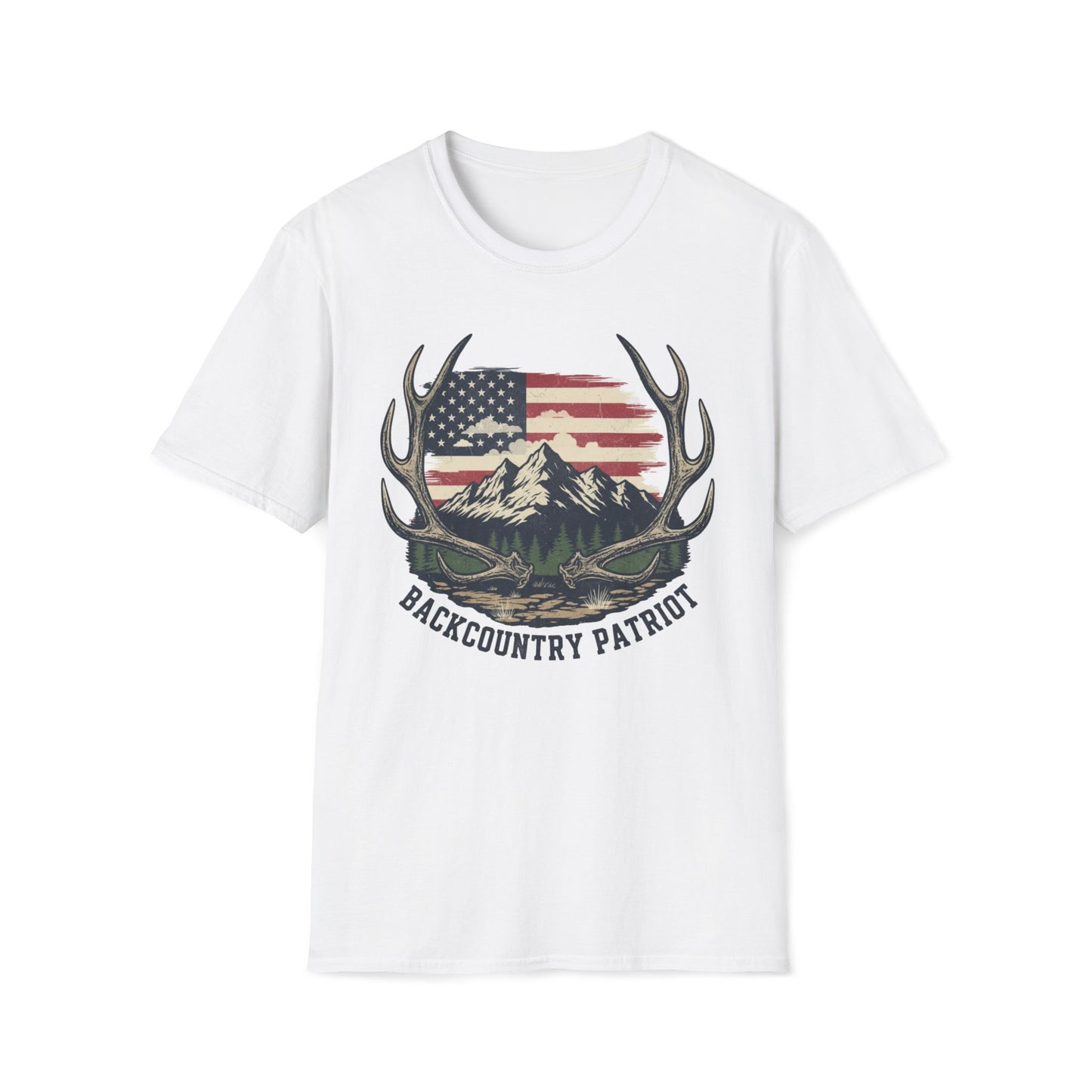 Back Country Patriot-Vintage Elk Antler American T-Shirt