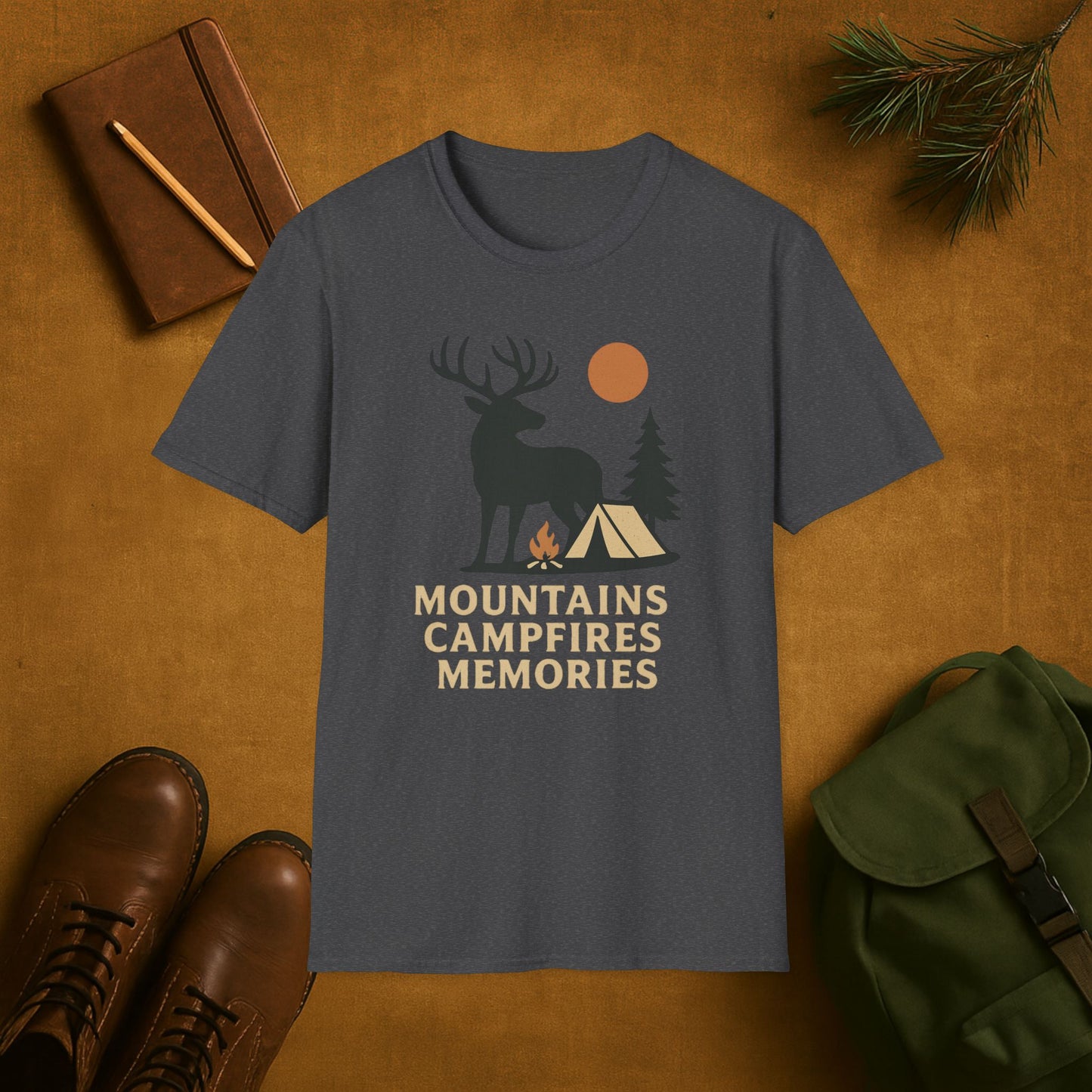 Mountains Campfires Memories Elk T-Shirt