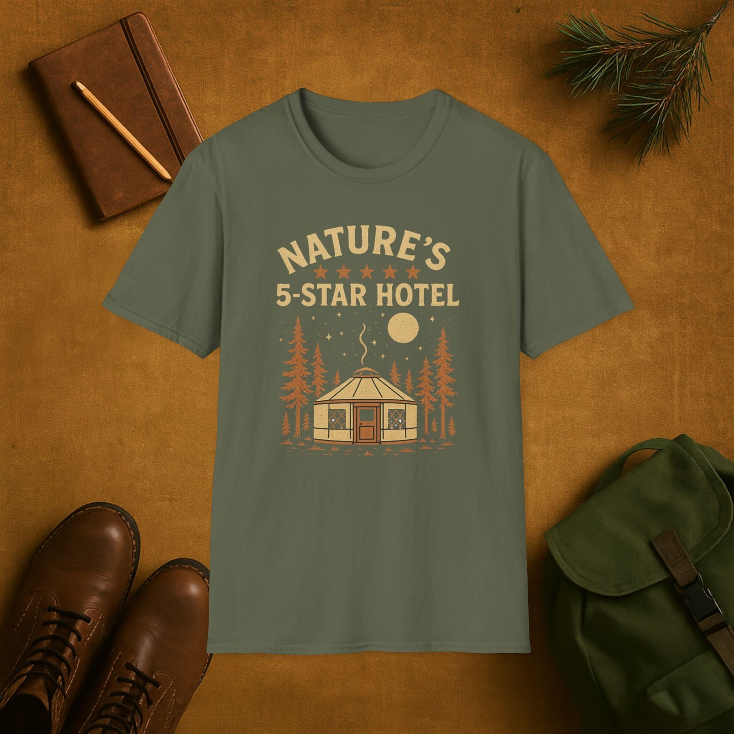 Nature's 5-Star Hotel Yurt Camping T-Shirt