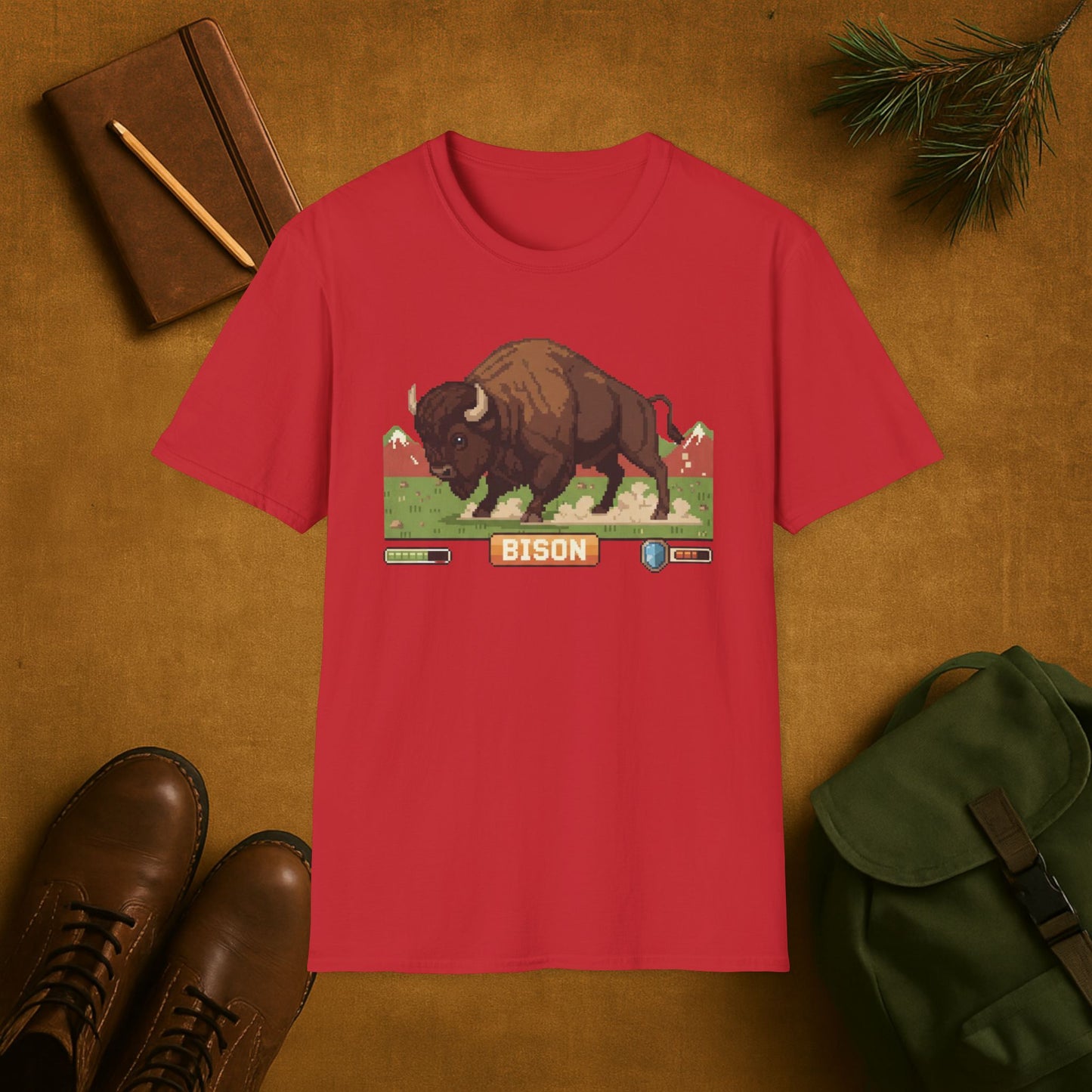 8-Bit Plains Guardian Bison T-Shirt