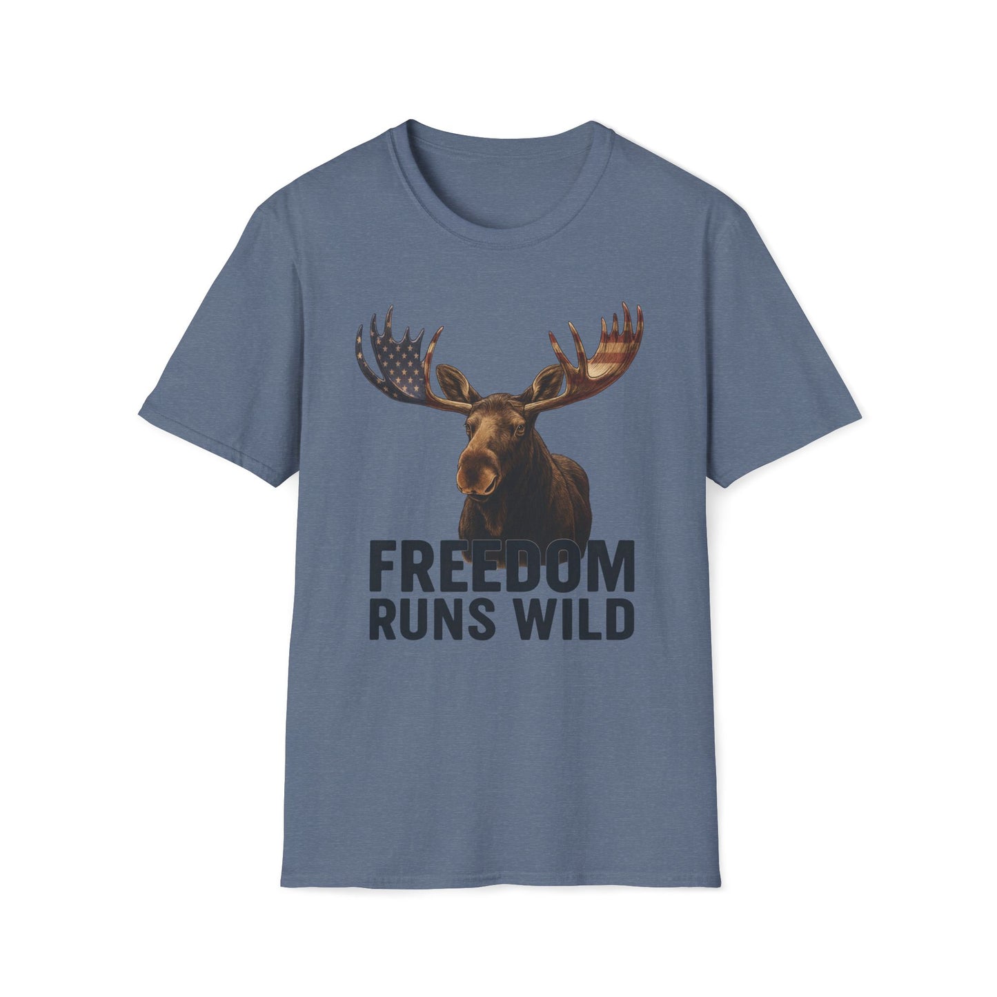 Patriotic Moose Freedom Runs Wild T-Shirt