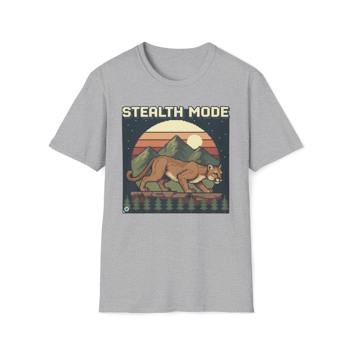 8-Bit Mountain Lion Stealth Mode T-Shirt