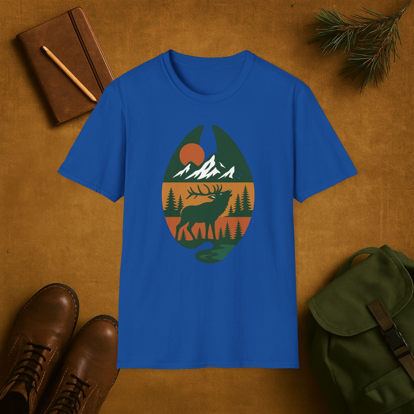 Elk Scene Hoof Print T-Shirt