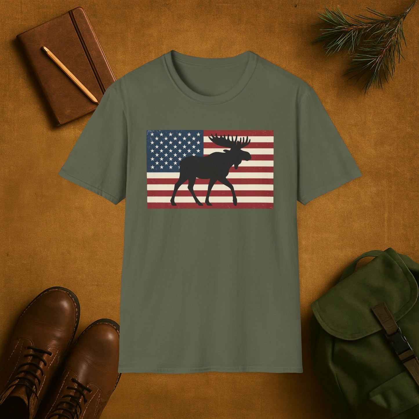 Old Glory Moose T-Shirt