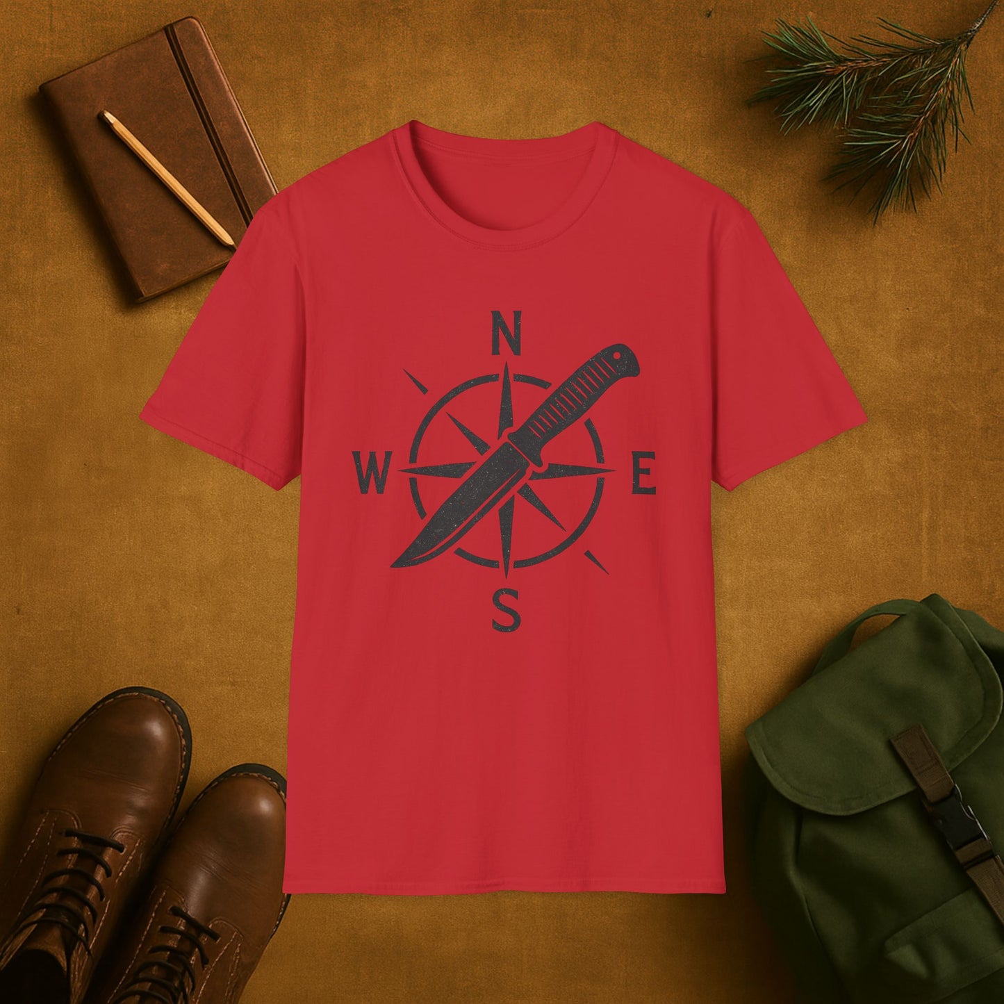 Compass and Knife Survival T-Shirt