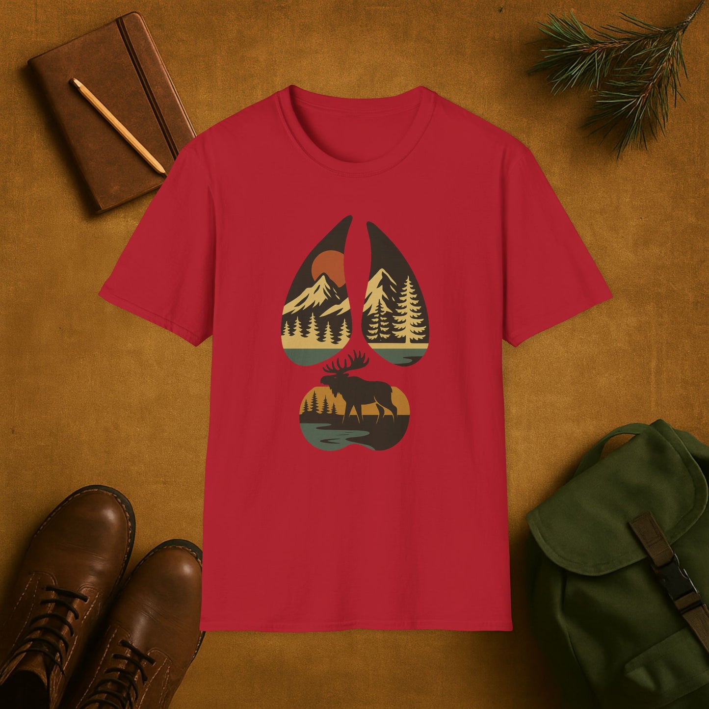 Moose Scene Hoof Print T-Shirt