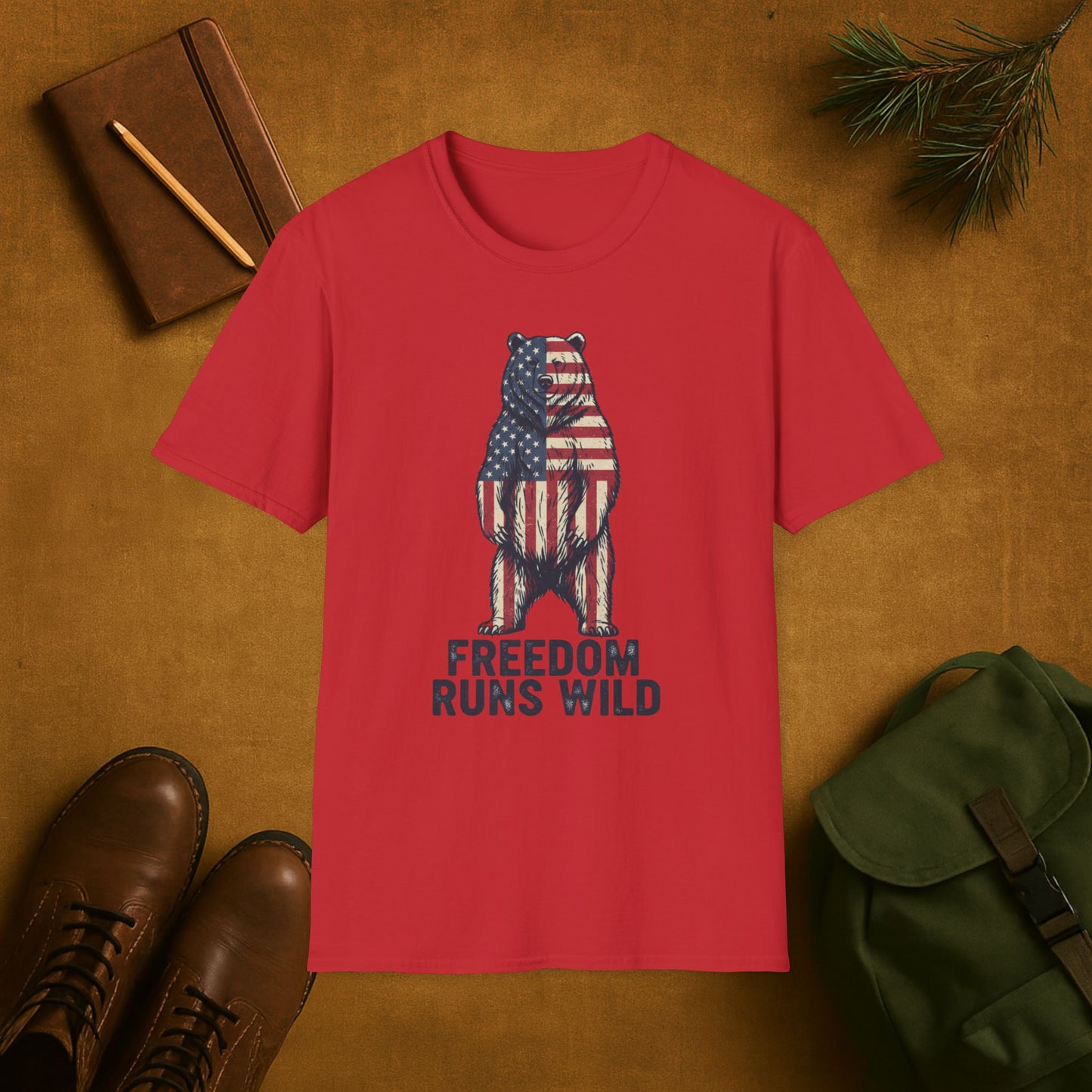 Patriotic Bear Freedom Runs Wild T-Shirt