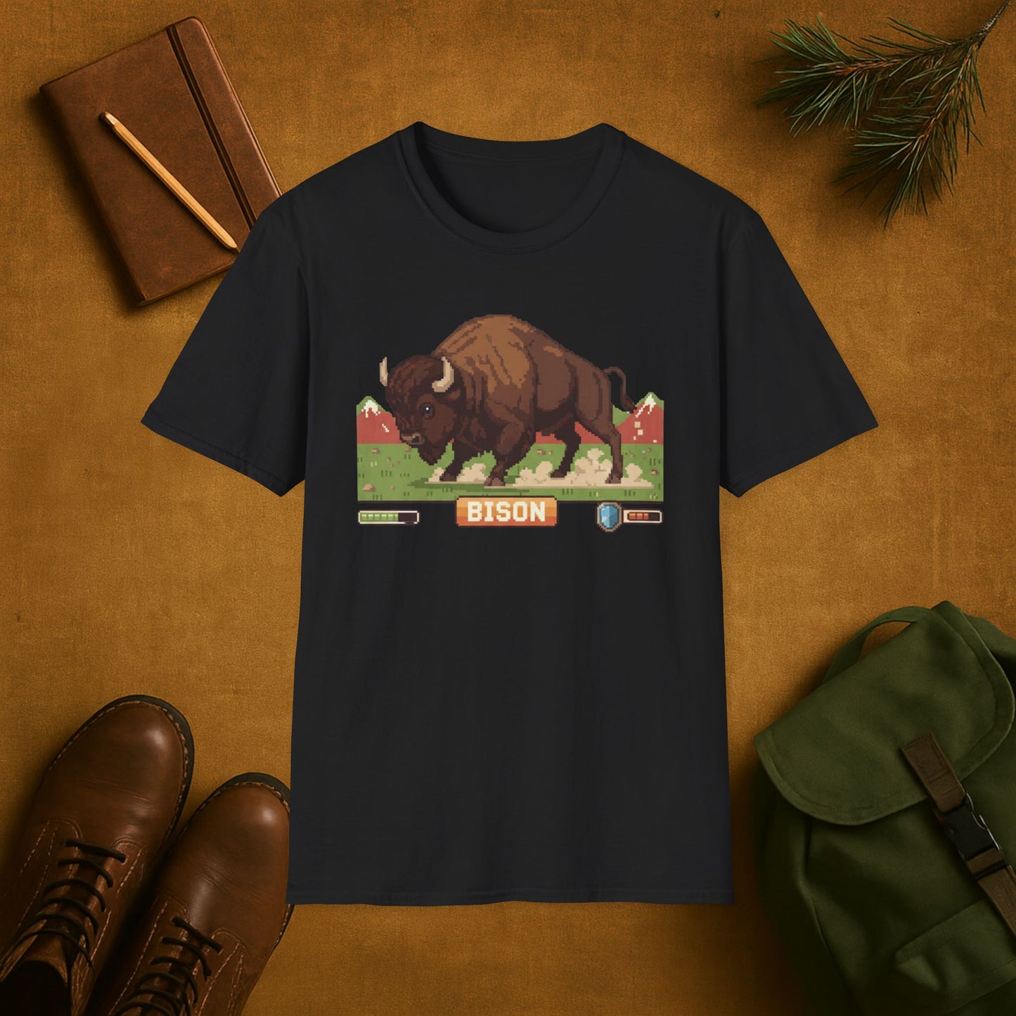 8-Bit Plains Guardian Bison T-Shirt