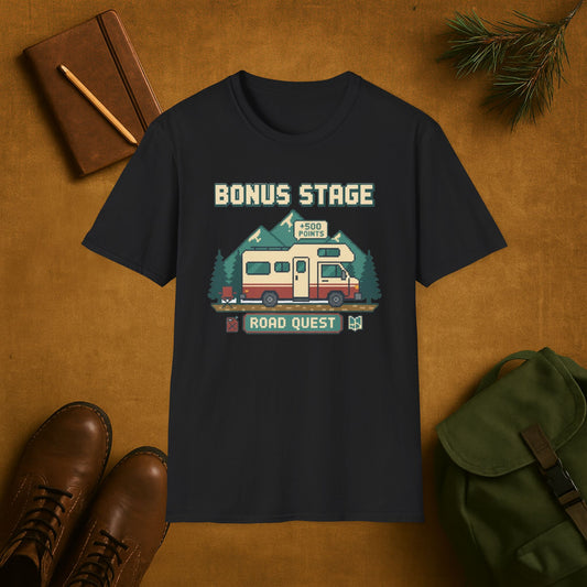 8-Bit RV Bonus Stage Road Quest T-Shirt