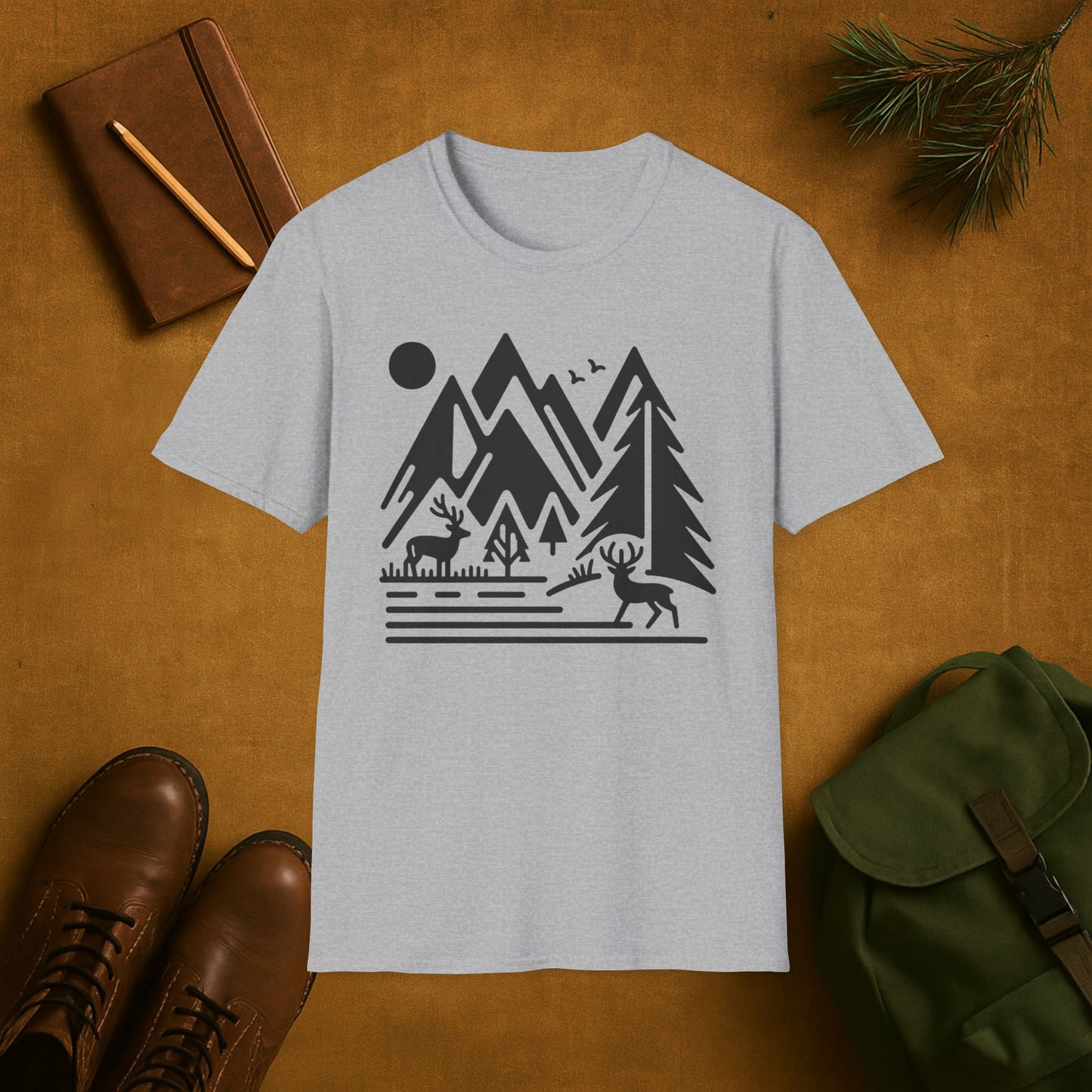 Minimal Mountain Deer T-Shirt
