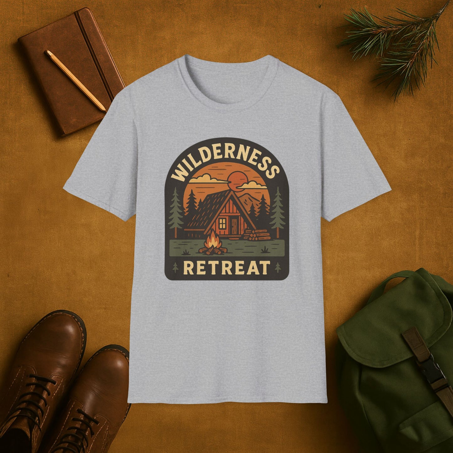 Wilderness Retreat Cabin Camping T-Shirt