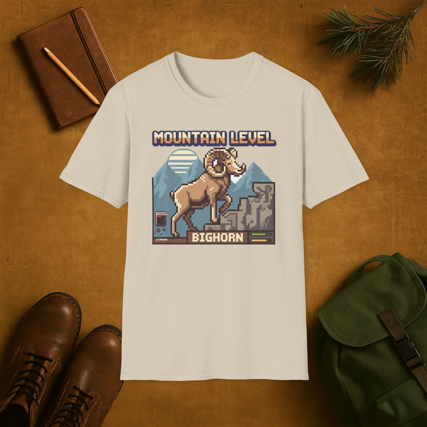 8-Bit Bighorn Mountain Level T-Shirt
