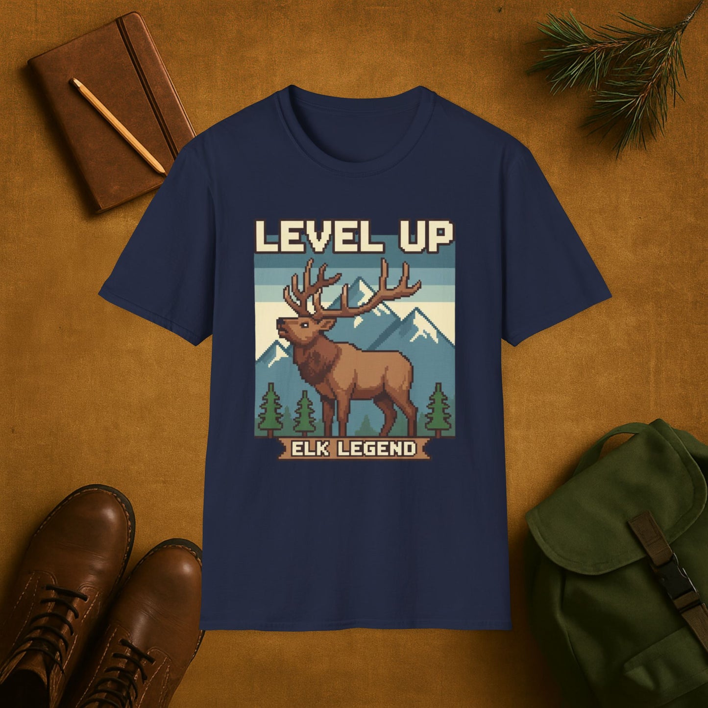 8-Bit Level Up Elk Legend T-Shirt