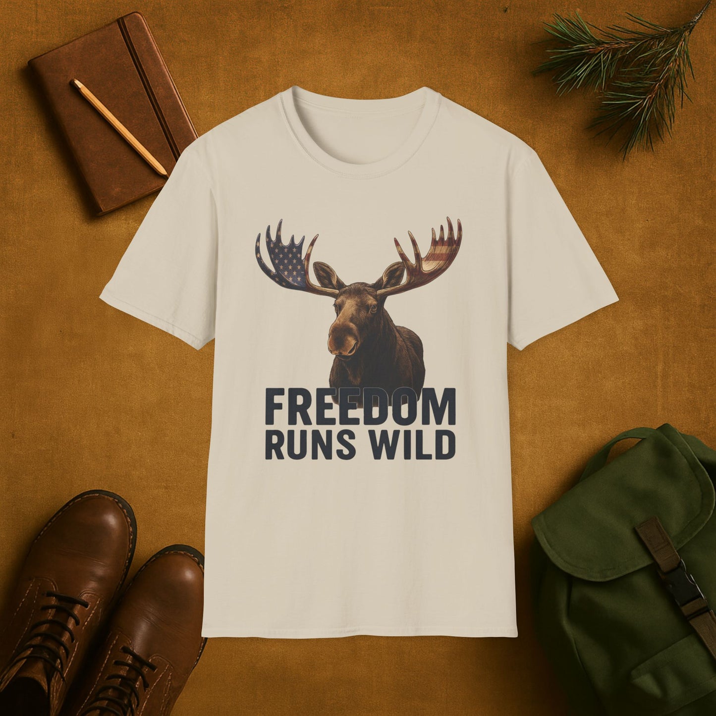 Patriotic Moose Freedom Runs Wild T-Shirt