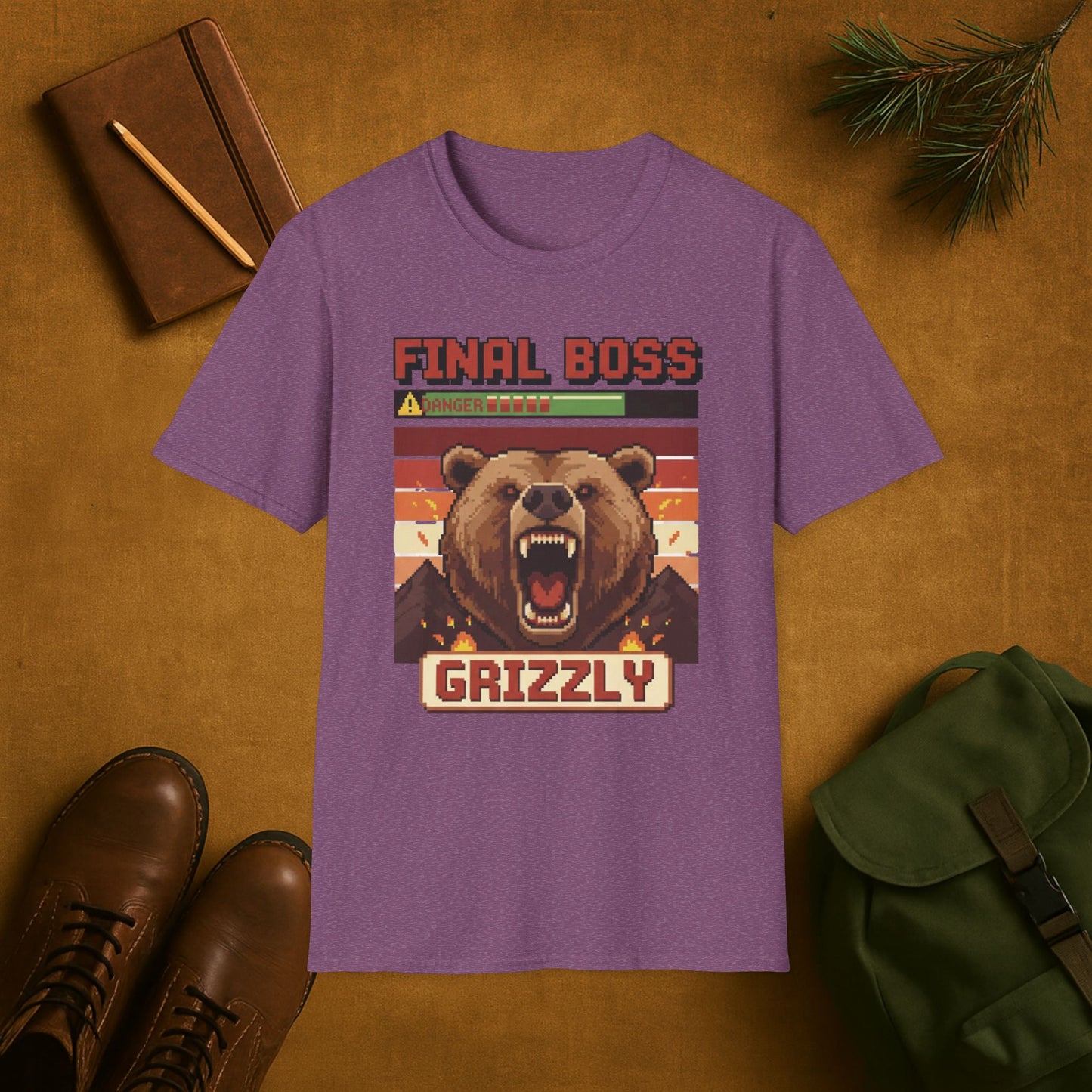 8-Bit Final Boss Grizzly T-Shirt