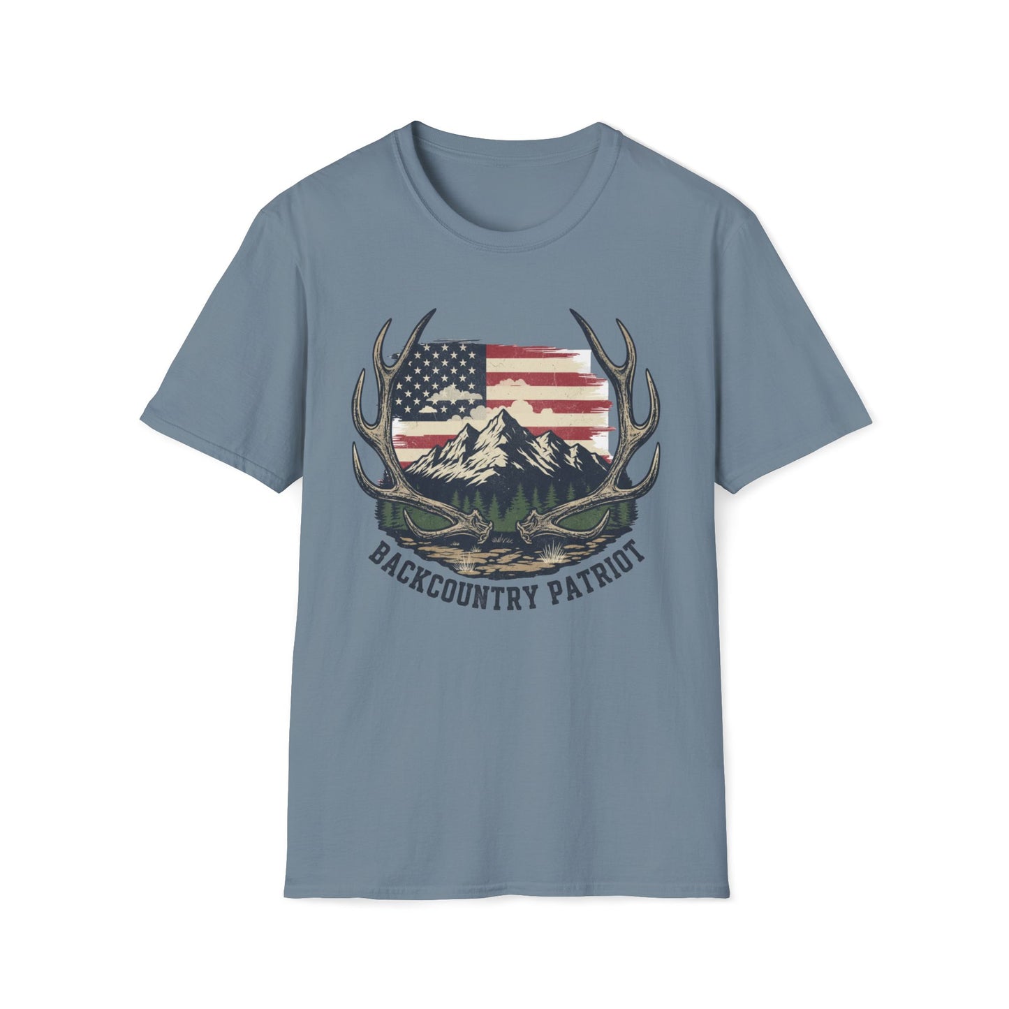 Back Country Patriot-Vintage Elk Antler American T-Shirt