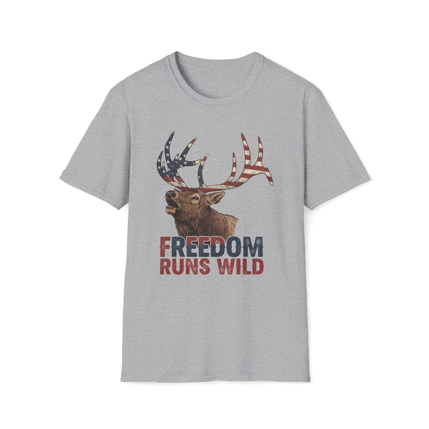 Patriotic Elk Freedom Runs Wild T-Shirt
