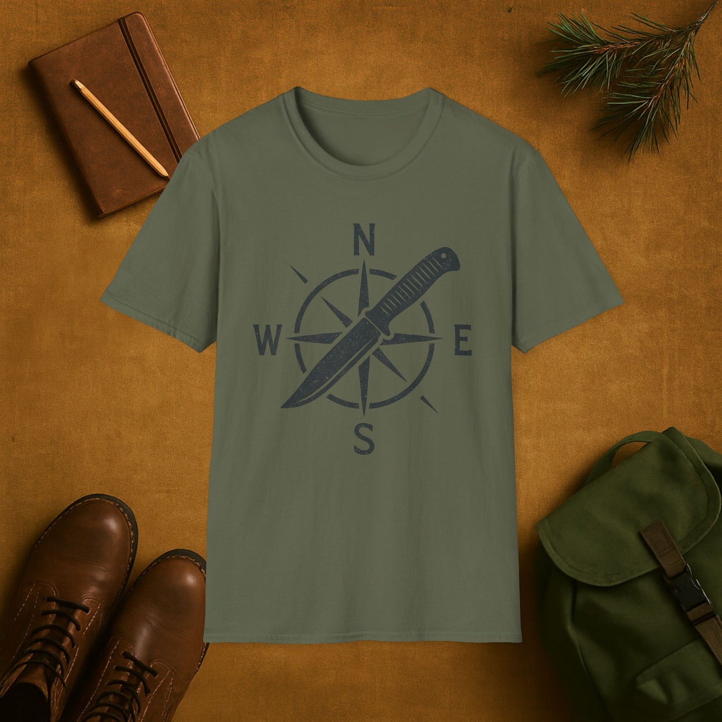 Compass and Knife Survival T-Shirt