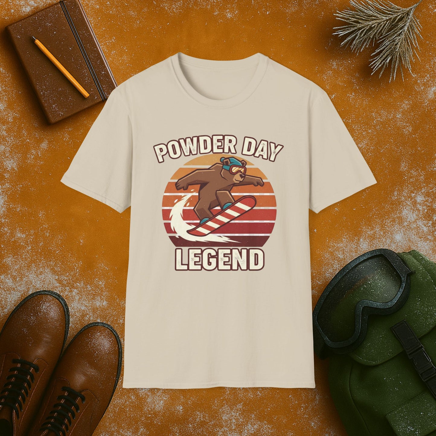 Powder Day Legend Grizzly Bear T-Shirt