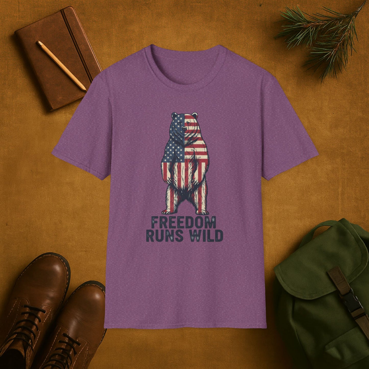 Patriotic Bear Freedom Runs Wild T-Shirt