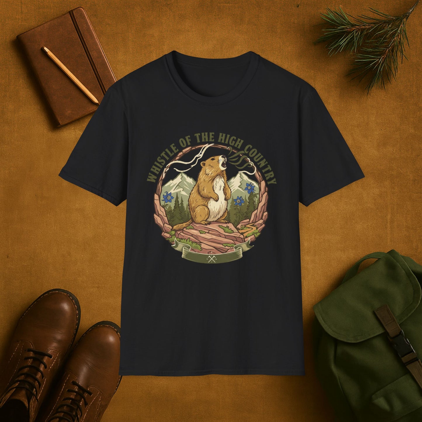 Whistle of the High Country- Yellow Bellied Marmot T-Shirt