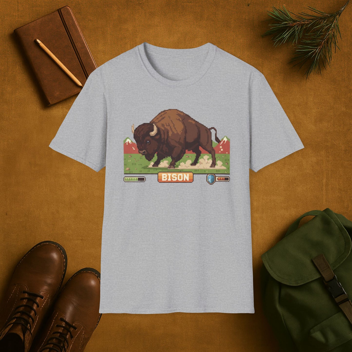 8-Bit Plains Guardian Bison T-Shirt