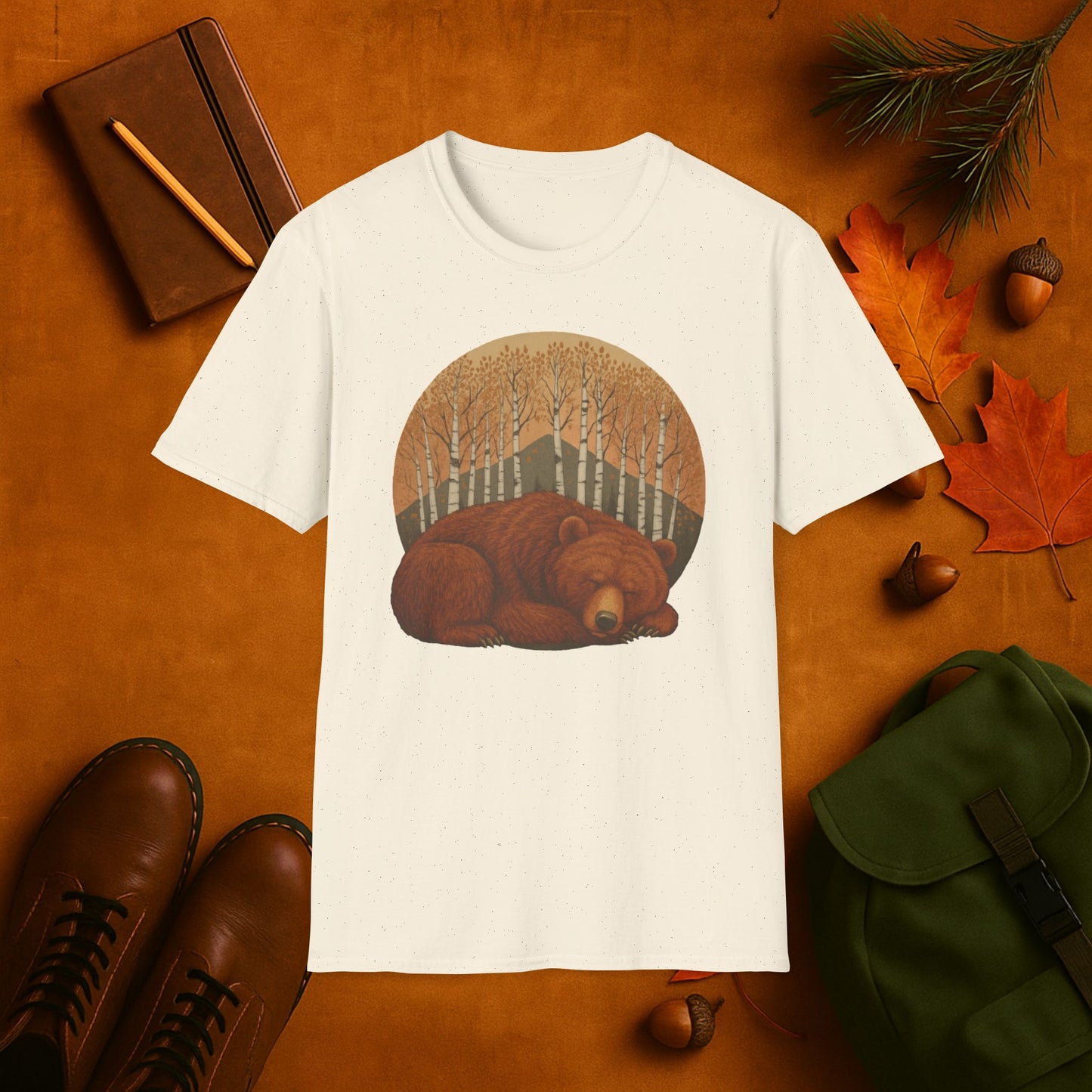 Sleepy Grizzly Bear Fall Aspens T-Shirt