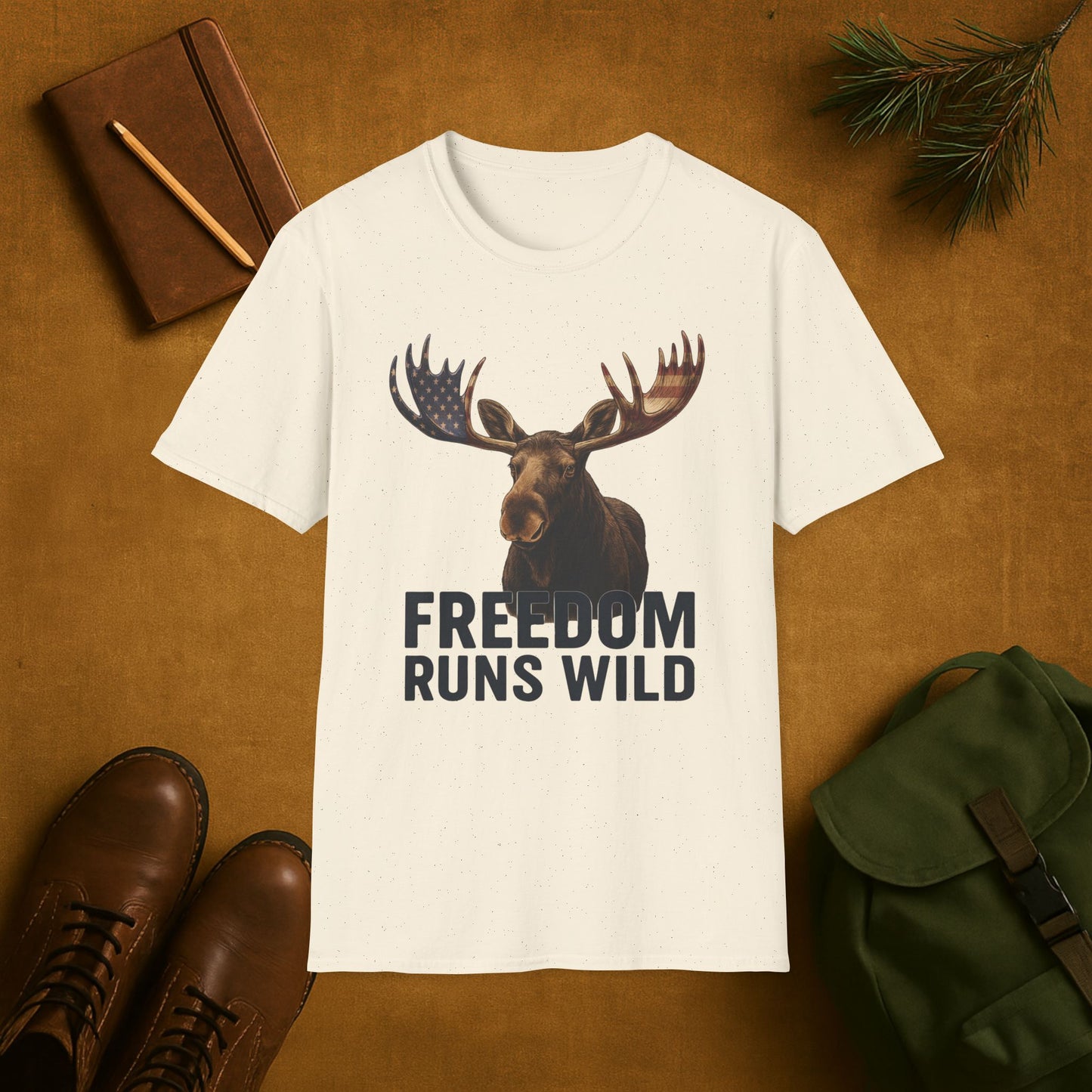 Patriotic Moose Freedom Runs Wild T-Shirt