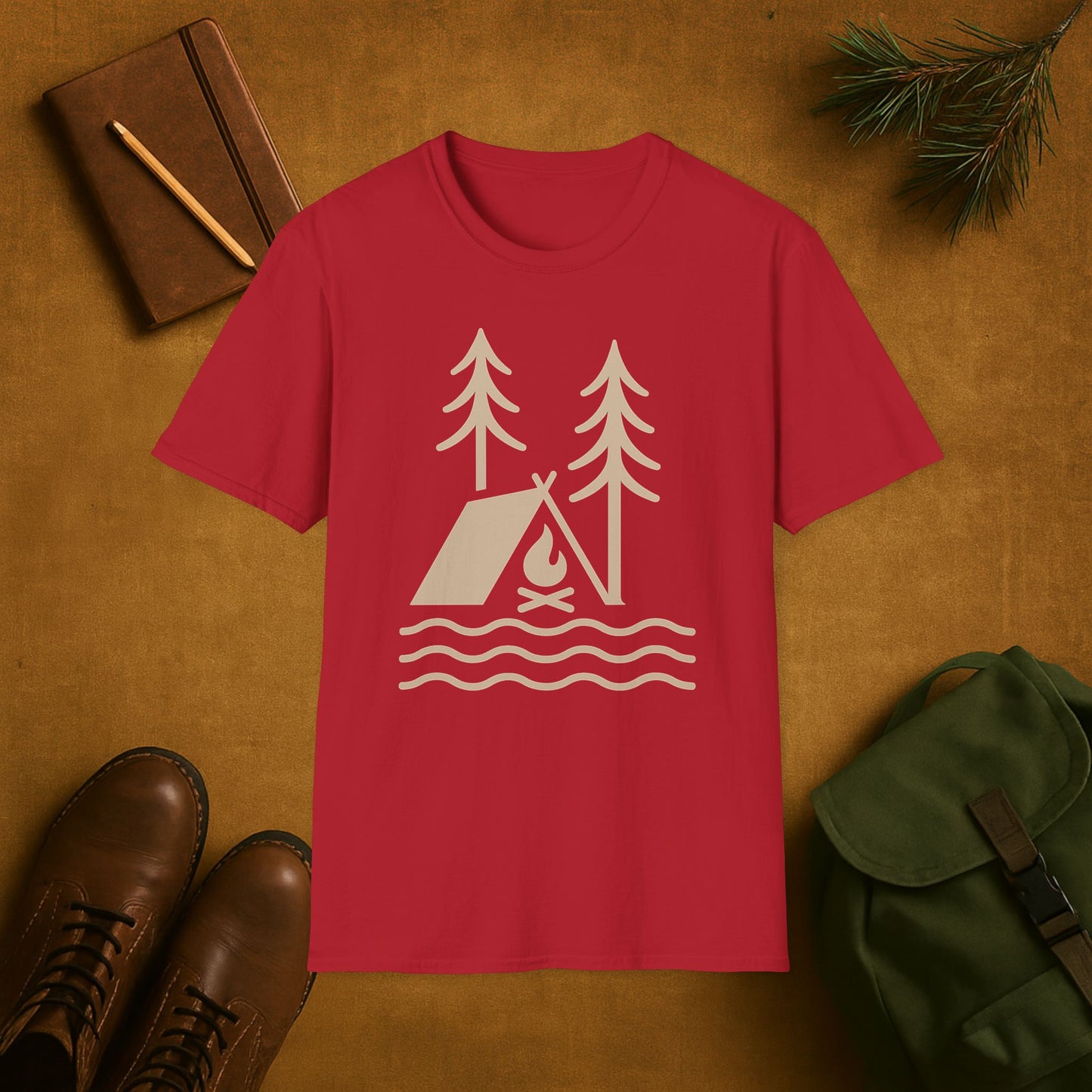 Wildlines Tent Campfire Camping T-Shirt