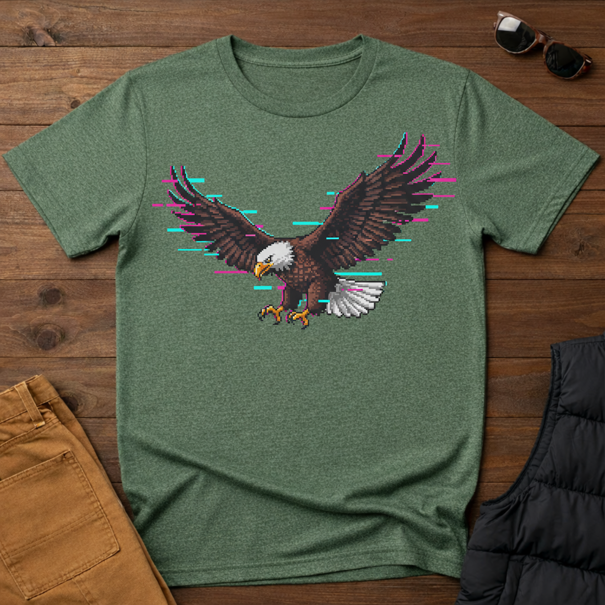 8-Bit Sky Level Eagle T-Shirt
