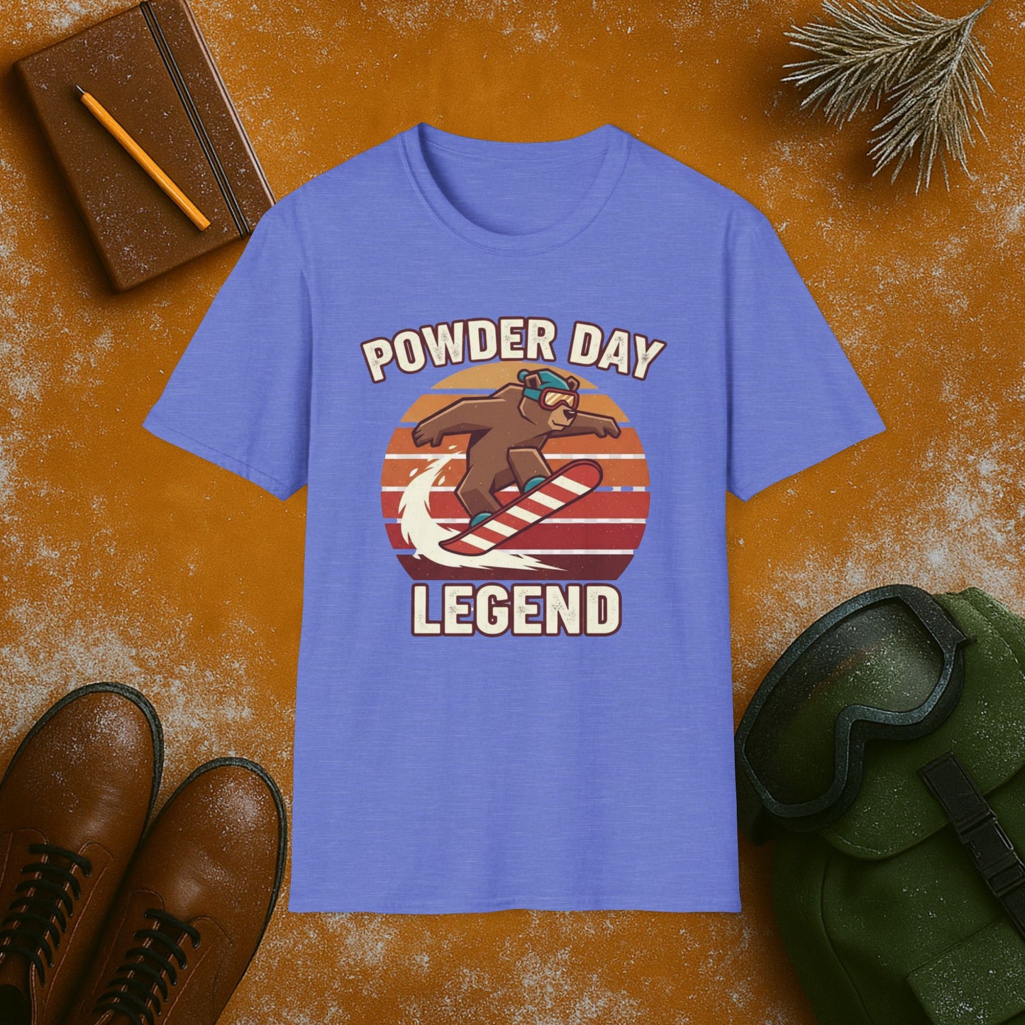 Powder Day Legend Grizzly Bear T-Shirt