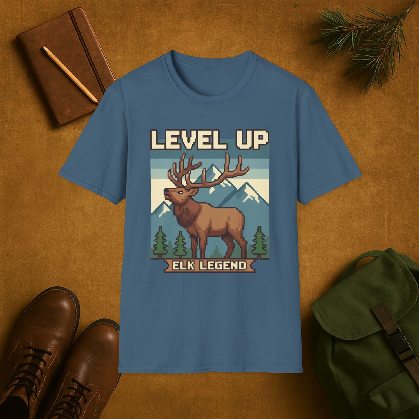 8-Bit Level Up Elk Legend T-Shirt