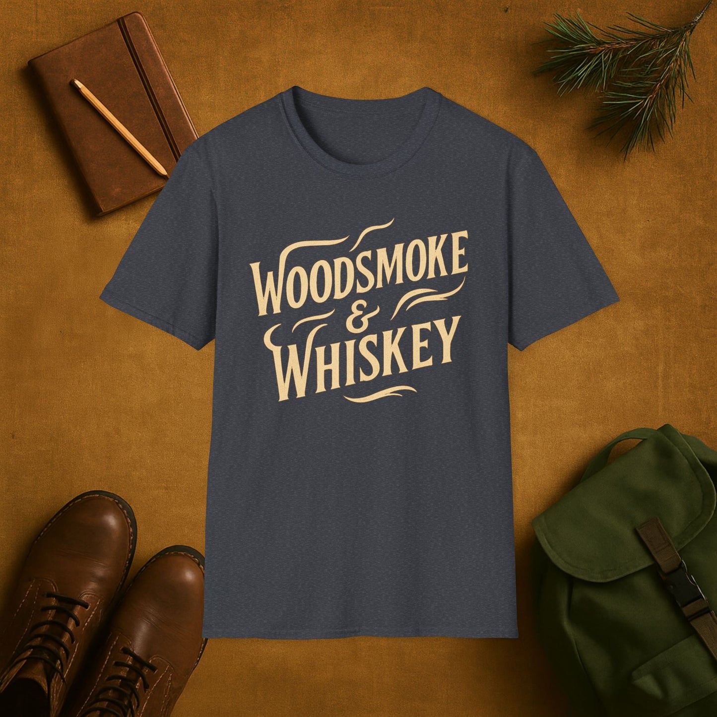 Woodsmoke and Whiskey Camping T-Shirt