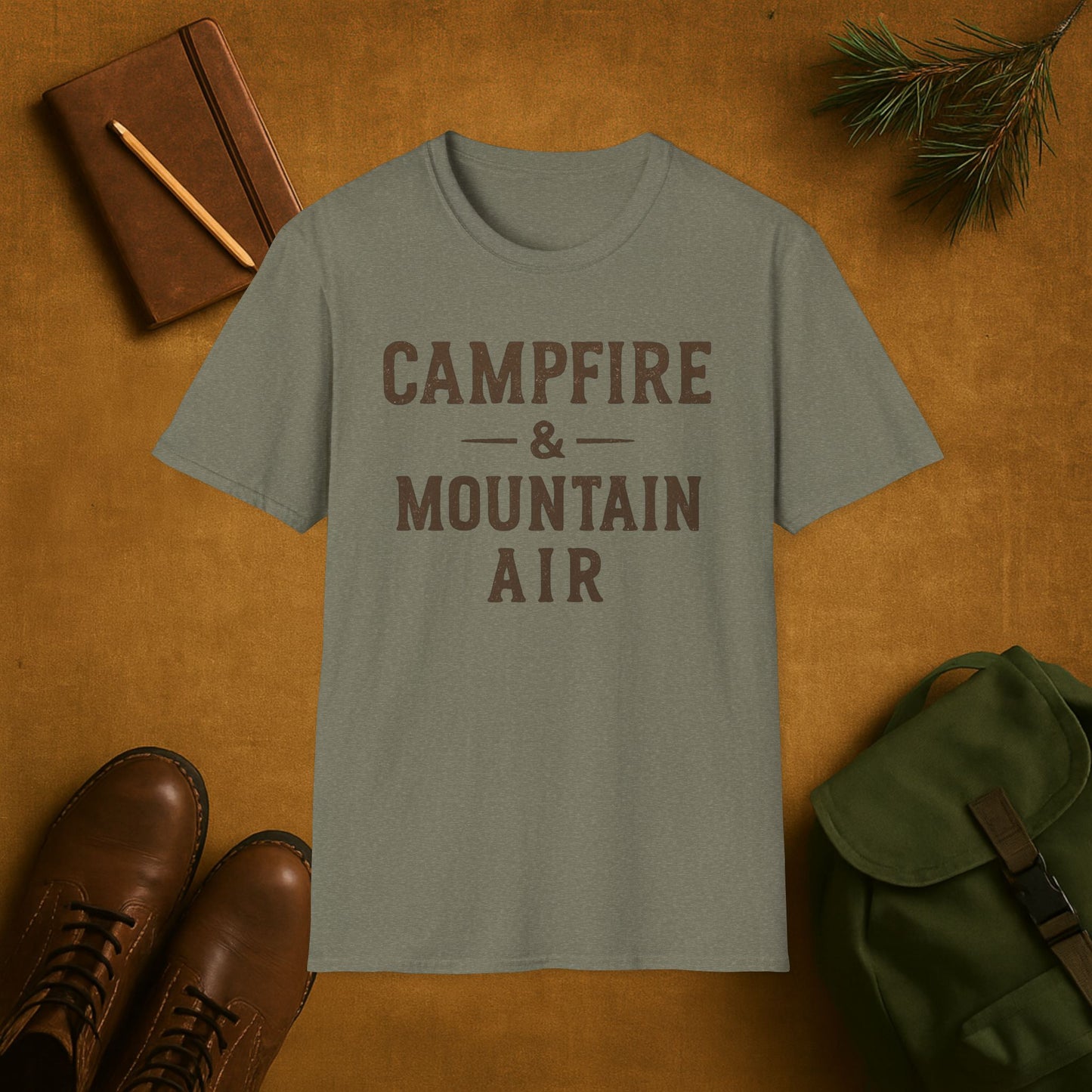 Campfire & Mountain Air Camping T-Shirt
