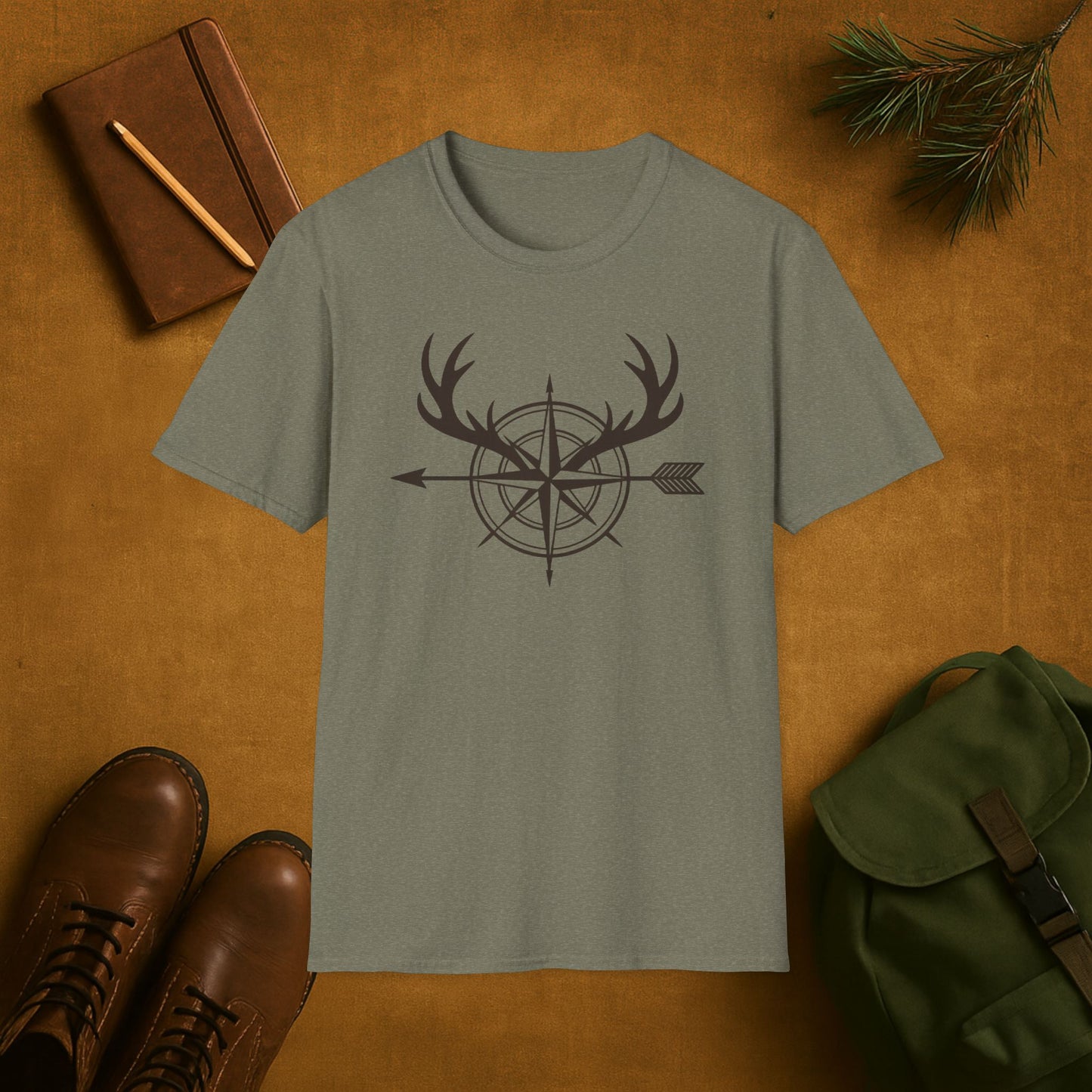 Antler Arrow Compass Hunting T-Shirt