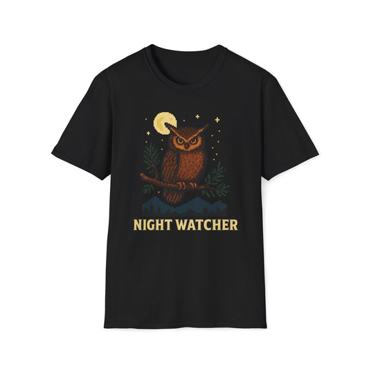 Owl 8 Bit Night Wachter T-shirt