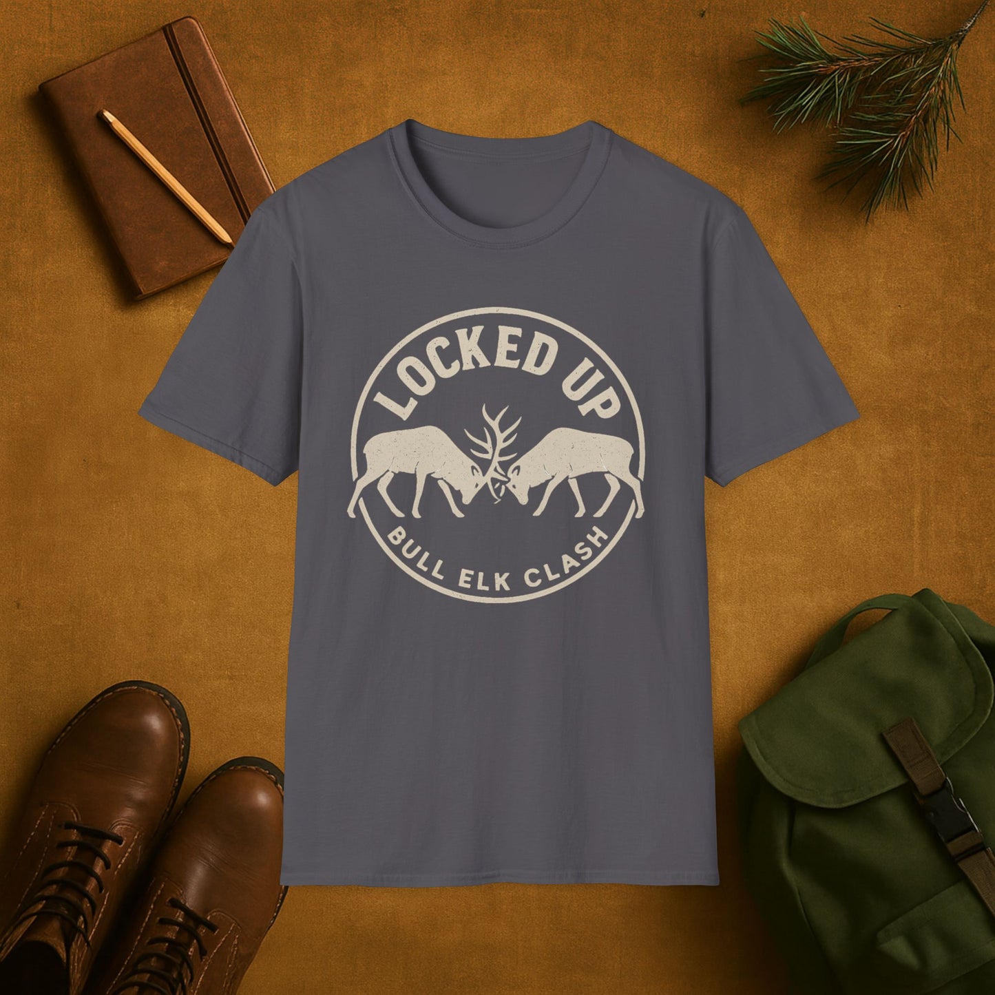 Locked Up Bull Elk Clash T-Shirt
