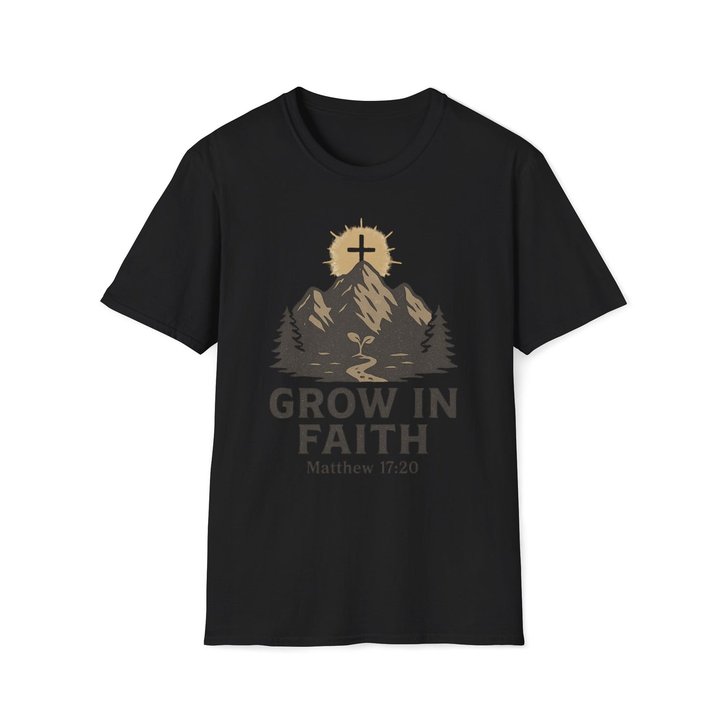 Grow in Faith- Matthew 17:20 Cross on the Mountain T-Shirt